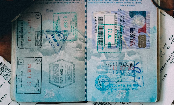 A passport with various stamps inside, symbolizing the exploration of visa-free travel opportunities